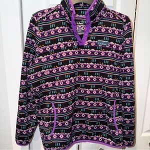 L.L. Bean Purple Mountain Classic Aztec Knit Pullover